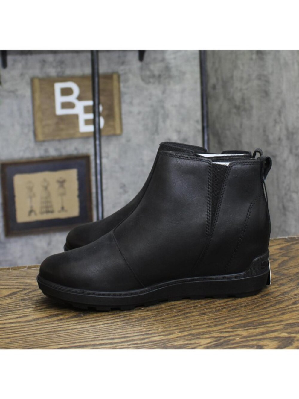 NWT Sorel Womens Evie II Zip Wedge Ankle Boot 2056371 Black / Black 8.5M - Picture 14 of 16